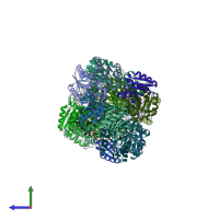 PDB entry 3n87 coloured by chain, side view.