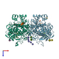 PDB entry 3n8x coloured by chain, top view.