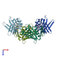 PDB entry 3na2 coloured by chain, top view.