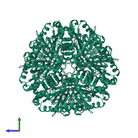 Guanidinopropionase in PDB entry 3niq, assembly 1, side view.
