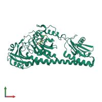 Monomeric assembly 1 of PDB entry 3nou coloured by chemically distinct molecules, front view.