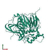 Monomeric assembly 1 of PDB entry 3nsf coloured by chemically distinct molecules, front view.