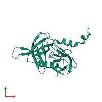 PDB entry 3num coloured by chain, front view.
