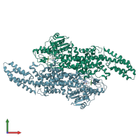 PDB entry 3nz4 coloured by chain, front view.