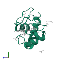 Cytochrome c in PDB entry 3o1y, assembly 3, side view.