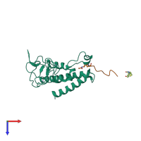 PDB entry 3o34 coloured by chain, top view.