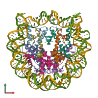 PDB entry 3o62 coloured by chain, front view.