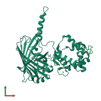 Monomeric assembly 2 of PDB entry 3o78 coloured by chemically distinct molecules, front view.