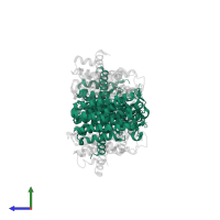 Geranyl pyrophosphate synthase large subunit in PDB entry 3oab, assembly 1, side view.