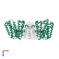 Geranyl pyrophosphate synthase large subunit in PDB entry 3oab, assembly 1, top view.