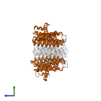 Gpp synthase small subunit in PDB entry 3oab, assembly 1, side view.