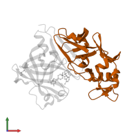 Renin in PDB entry 3oad, assembly 1, front view.