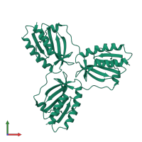 Frataxin homolog, mitochondrial in PDB entry 3oeq, assembly 1, front view.