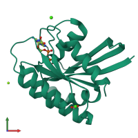 PDB entry 3oiw coloured by chain, front view.