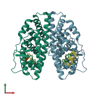 PDB entry 3ols coloured by chain, front view.