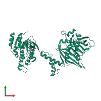 PDB entry 3oml coloured by chain, front view.