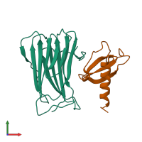 PDB entry 3ona coloured by chain, front view.