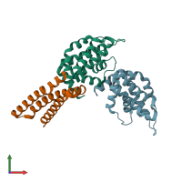 PDB entry 3onl coloured by chain, front view.