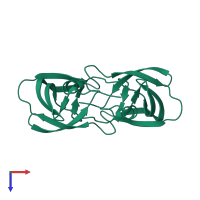 Protease in PDB entry 3oq7, assembly 1, top view.