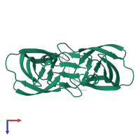 Protease in PDB entry 3ou3, assembly 1, top view.