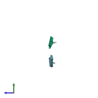 PDB entry 3ow9 coloured by chain, side view.