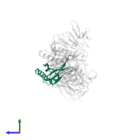Proprotein convertase subtilisin/kexin type 9 in PDB entry 3p5b, assembly 1, side view.