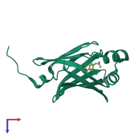 PDB entry 3p6h coloured by chain, top view.