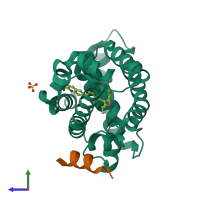 PDB entry 3p89 coloured by chain, side view.