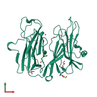 PDB entry 3phm coloured by chain, front view.