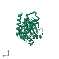 Tyrosine-protein kinase BTK in PDB entry 3pj3, assembly 1, side view.