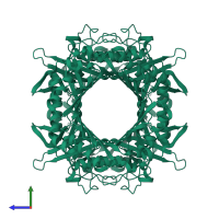 Uricase in PDB entry 3pku, assembly 1, side view.