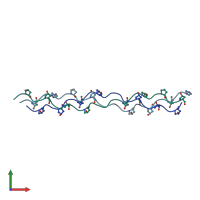 PDB entry 3pon coloured by chain, front view.