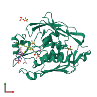 PDB entry 3ps3 coloured by chain, front view.