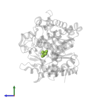 2-AMINO-2-HYDROXYMETHYL-PROPANE-1,3-DIOL in PDB entry 3ptk, assembly 1, side view.