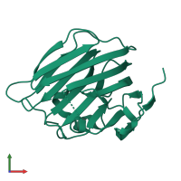 Monomeric assembly 1 of PDB entry 3pve coloured by chemically distinct molecules, front view.