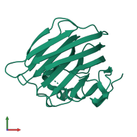Monomeric assembly 2 of PDB entry 3pve coloured by chemically distinct molecules, front view.