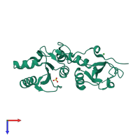 PDB entry 3pxb coloured by chain, top view.