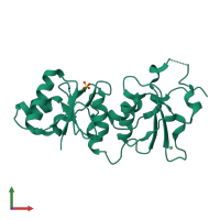 PDB entry 3pxd coloured by chain, front view.