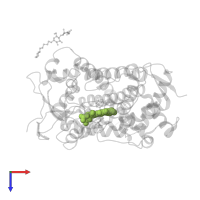 PROTOPORPHYRIN IX CONTAINING FE in PDB entry 3qu8, assembly 1, top view.