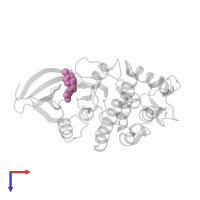 4-chloro-2-{[(6-chloropyridin-3-yl)methyl]amino}-5-nitrobenzamide in PDB entry 3r1q, assembly 1, top view.