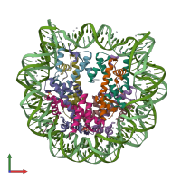 PDB entry 3rel coloured by chain, front view.