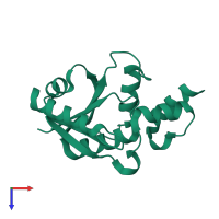 PDB entry 3rff coloured by chain, top view.