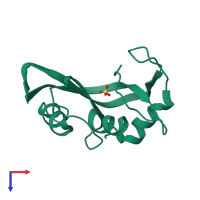 PDB entry 3rn3 coloured by chain, top view.