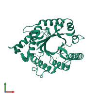 Monomeric assembly 8 of PDB entry 3ro8 coloured by chemically distinct molecules, front view.