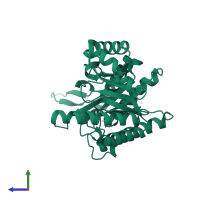 Endo-1,4-beta-xylanase A in PDB entry 3ro8, assembly 3, side view.
