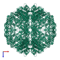 Chaperonin in PDB entry 3rus, assembly 1, top view.