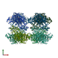 PDB entry 3s29 coloured by chain, front view.