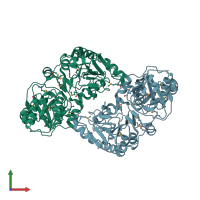 PDB entry 3s8d coloured by chain, front view.