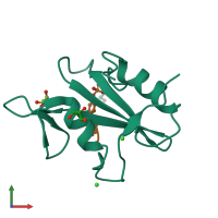 PDB entry 3s8n coloured by chain, front view.