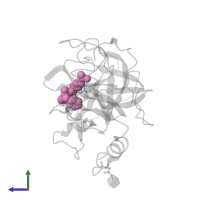 D-phenylalanyl-N-[(2S,3S)-6-{[amino(iminio)methyl]amino}-1-chloro-2-hydroxyhexan-3-yl]-L-prolinamide in PDB entry 3sbk, assembly 1, side view.
